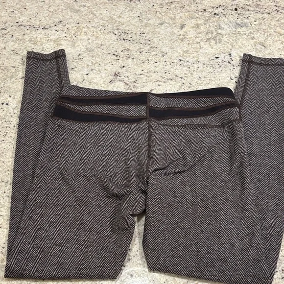 Lululemon Wunder Under Brown/Black/Grey Herringbone Leggings sz 10 - Picture 6 of 8